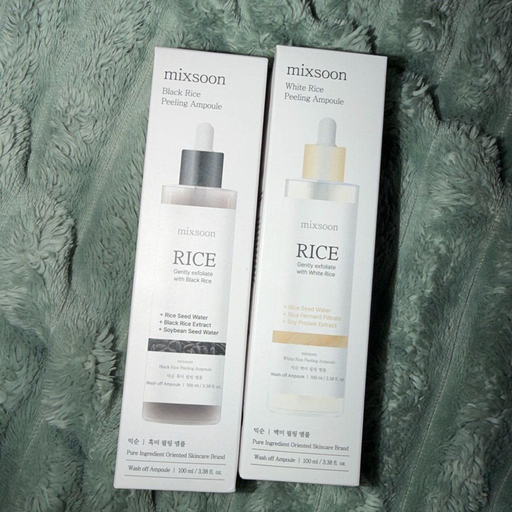 Mixsoon Rice Peeling Ampoule Duo Set- Black & White Rice Exfoliating Serums